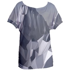 Gray Mountain Illustration Grey Mountain Digital Women s Oversized T-shirt by Cendanart