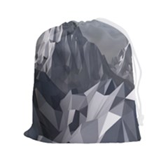 Gray Mountain Illustration Grey Mountain Digital Drawstring Pouch (2xl) by Cendanart