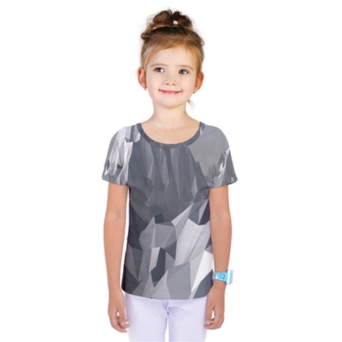 Gray Mountain Illustration Grey Mountain Digital Kids  One Piece T-shirt by Cendanart