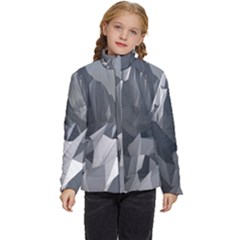 Gray Mountain Illustration Grey Mountain Digital Kids  Puffer Bubble Jacket Coat by Cendanart