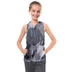 Gray Mountain Illustration Grey Mountain Digital Kids  Sleeveless Hoodie