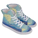 Mountains And Trees Illustration Painting Clouds Sky Landscape Men s Hi-Top Skate Sneakers View3