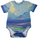 Mountains And Trees Illustration Painting Clouds Sky Landscape Baby Short Sleeve Bodysuit View1