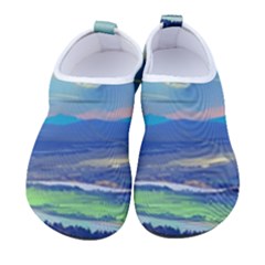 Mountains And Trees Illustration Painting Clouds Sky Landscape Men s Sock-style Water Shoes by Cendanart