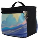 Mountains And Trees Illustration Painting Clouds Sky Landscape Make Up Travel Bag (Small) View2