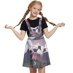 White And Brown Mountain Illustration Digital Art Kids  Apron Dress by Cendanart