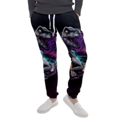 Style Dinosaur  80s Synth Retrowave Men s Jogger Sweatpants by Cendanart