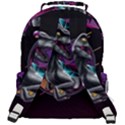 Style Dinosaur  80s Synth Retrowave Rounded Multi Pocket Backpack View3