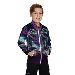 Style Dinosaur  80s Synth Retrowave Kids  Windbreaker