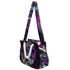 Style Dinosaur  80s Synth Retrowave Rope Handles Shoulder Strap Bag