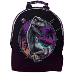 Style Dinosaur  80s Synth Retrowave Mini Full Print Backpack by Cendanart