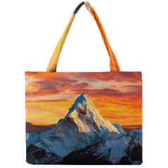 Snow Capped Mountain Himalayas Clouds Landscape Nature Mini Tote Bag by Cendanart