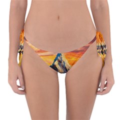 Snow Capped Mountain Himalayas Clouds Landscape Nature Reversible Bikini Bottoms by Cendanart