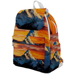 Snow Capped Mountain Himalayas Clouds Landscape Nature Top Flap Backpack by Cendanart