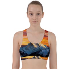 Snow Capped Mountain Himalayas Clouds Landscape Nature Back Weave Sports Bra by Cendanart