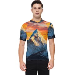 Snow Capped Mountain Himalayas Clouds Landscape Nature Men s Short Sleeve Rash Guard by Cendanart