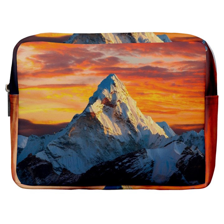 Snow Capped Mountain Himalayas Clouds Landscape Nature Make Up Pouch (Large)