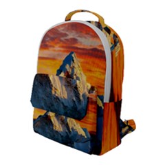 Snow Capped Mountain Himalayas Clouds Landscape Nature Flap Pocket Backpack (large) by Cendanart