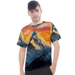 Snow Capped Mountain Himalayas Clouds Landscape Nature Men s Sport Top by Cendanart