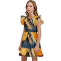 Snow Capped Mountain Himalayas Clouds Landscape Nature Kids  Winged Sleeve Dress View2