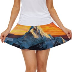 Snow Capped Mountain Himalayas Clouds Landscape Nature Women s Skort by Cendanart