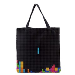 Tetris Game Grocery Tote Bag by Cendanart