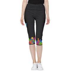 Tetris Game Inside Out Lightweight Velour Capri Leggings  by Cendanart