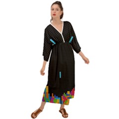 Tetris Game Grecian Style  Maxi Dress by Cendanart