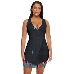 Tetris Game Draped Bodycon Dress