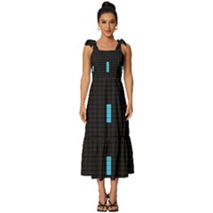 Tetris Game Tie-strap Tiered Midi Chiffon Dress by Cendanart