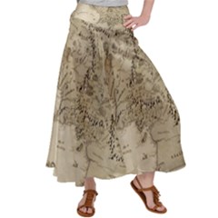 Retro Vintage Gray Map Middle Earth Women s Satin Palazzo Pants by Cendanart