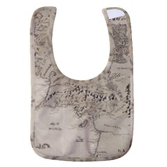 Retro Vintage Gray Map Middle Earth Baby Bib by Cendanart