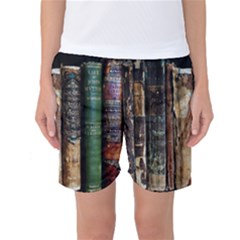 Assorted Color Books Old Macro Women s Basketball Shorts by Cendanart