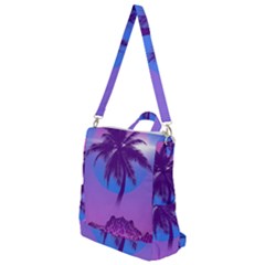 Palm Tree Vaporwave Synthwave Retro Style Crossbody Backpack by Cendanart