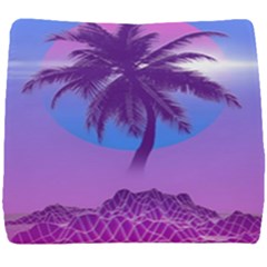 Palm Tree Vaporwave Synthwave Retro Style Seat Cushion by Cendanart