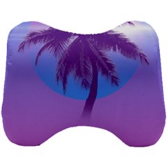 Palm Tree Vaporwave Synthwave Retro Style Head Support Cushion by Cendanart