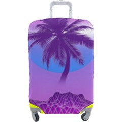 Palm Tree Vaporwave Synthwave Retro Style Luggage Cover (large) by Cendanart