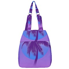 Palm Tree Vaporwave Synthwave Retro Style Center Zip Backpack by Cendanart