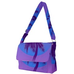 Palm Tree Vaporwave Synthwave Retro Style Full Print Messenger Bag (s) by Cendanart