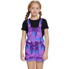 Palm Tree Vaporwave Synthwave Retro Style Kids  Short Overalls by Cendanart