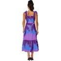 Palm Tree Vaporwave Synthwave Retro Style Tie-Strap Tiered Midi Chiffon Dress View4