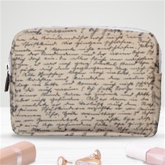 Close Up Photo Of Black Text Old Handwriting Leave Old Script Make Up Pouch (medium) by Cendanart