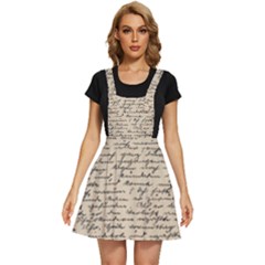 Close Up Photo Of Black Text Old Handwriting Leave Old Script Apron Dress by Cendanart