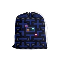 Retro Games Drawstring Pouch (large) by Cendanart