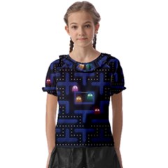 Retro Games Kids  Frill Chiffon Blouse by Cendanart