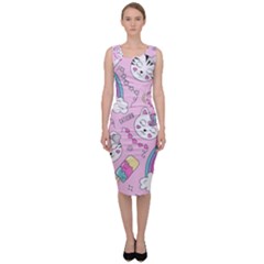 Beautiful Cute Animals Pattern Pink Sleeveless Pencil Dress by Grandong