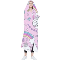 Beautiful Cute Animals Pattern Pink Wearable Blanket by Grandong