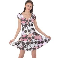 Cute Dog Seamless Pattern Background Cap Sleeve Dress by Grandong