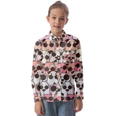 Cute Dog Seamless Pattern Background Kids  Long Sleeve Shirt