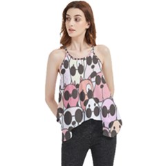 Cute Dog Seamless Pattern Background Flowy Camisole Tank Top by Grandong